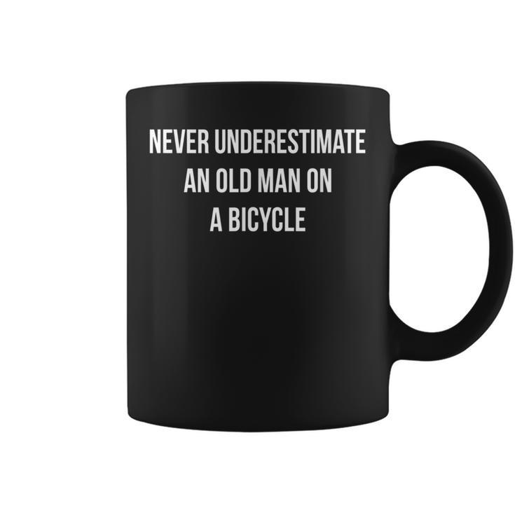 Never Underestimate An Old Man On A Bicycle Coffee Mug