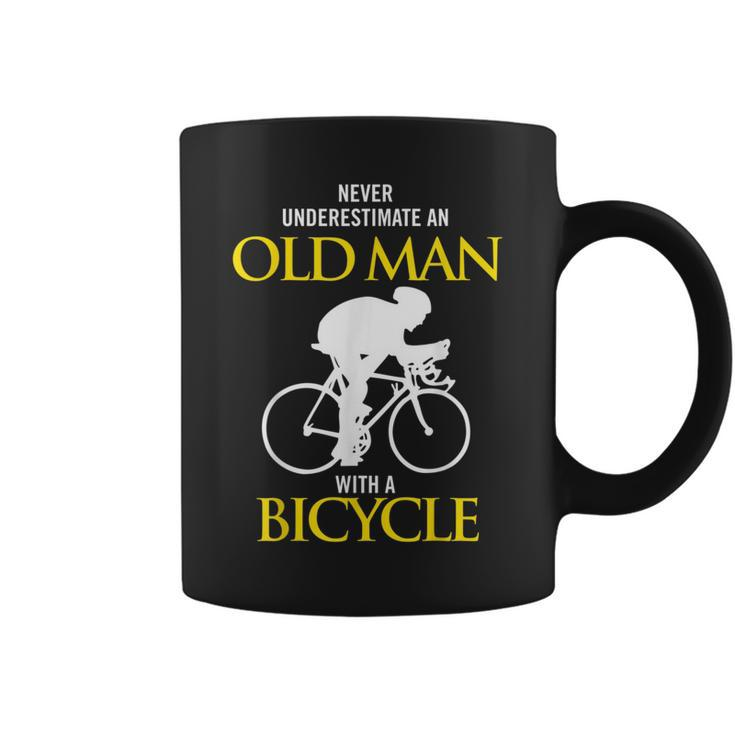 Never Underestimate An Old Man With A Bicycle Ride Coffee Mug