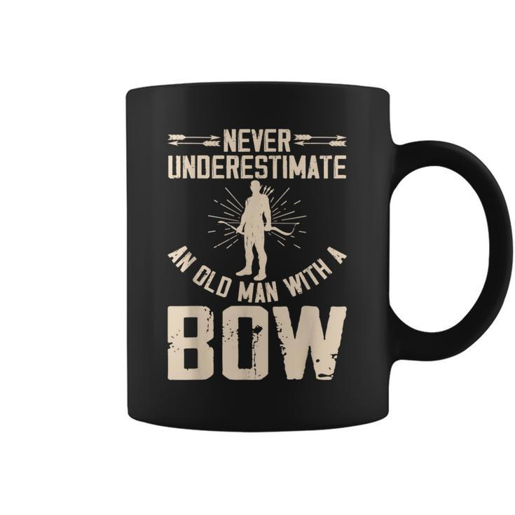 Never Underestimate An Old Man With A Bow Archery Coffee Mug