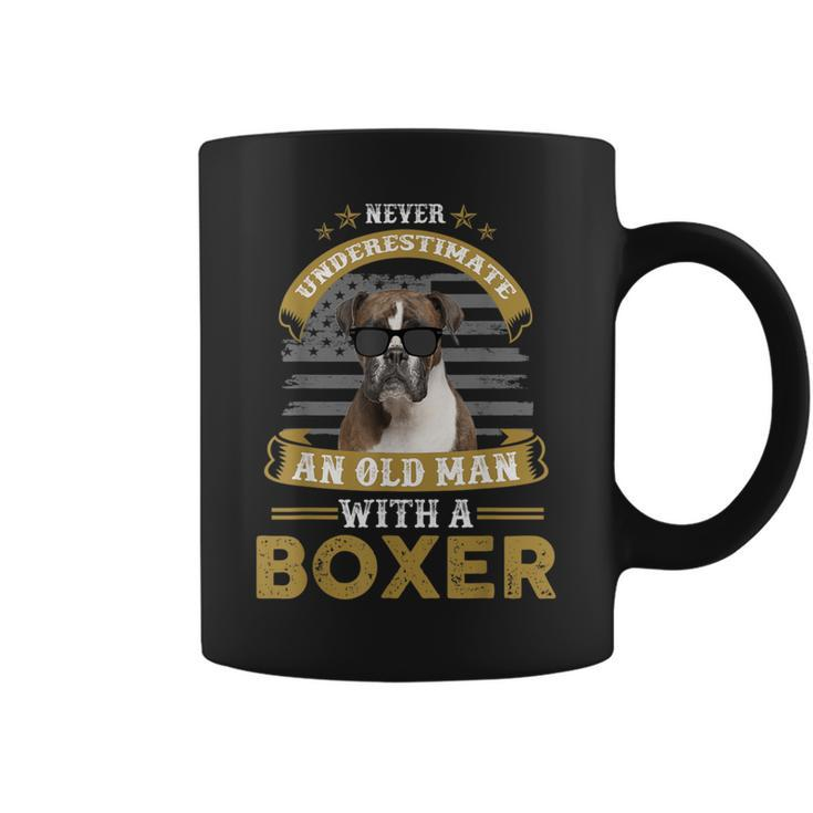 Never Underestimate An Old Man With A Boxer Dog Dad Coffee Mug