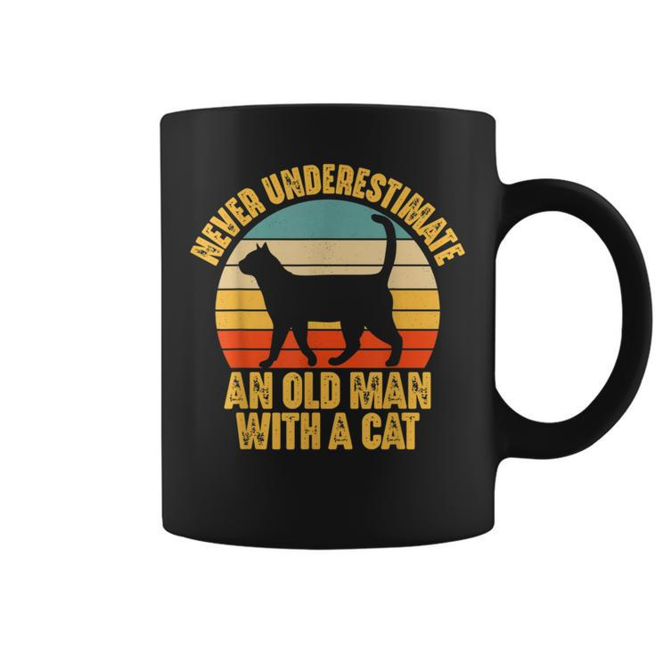 Never Underestimate An Old Man With A Cat Lover Coffee Mug