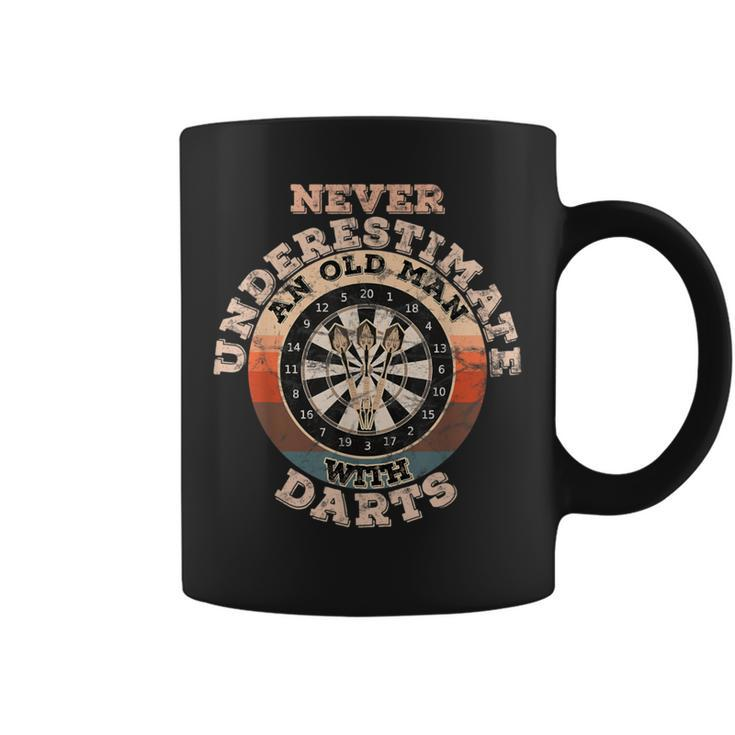 Never Underestimate An Old Man With Darts Coffee Mug