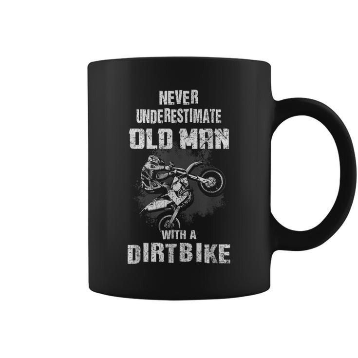 Never Underestimate An Old Man With A Dirt Bike Christmas Coffee Mug