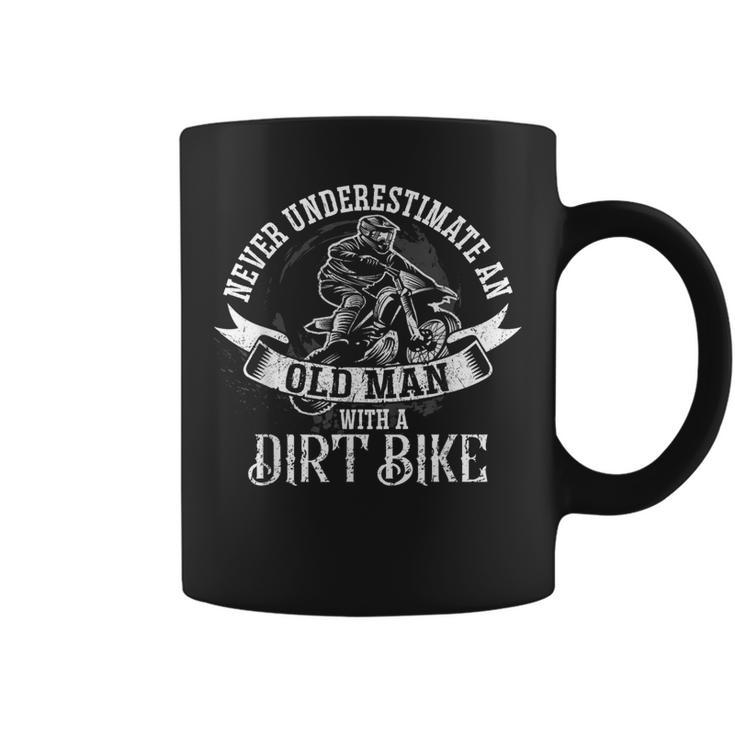 Never Underestimate An Old Man With A Dirt Bike Grandpa Coffee Mug