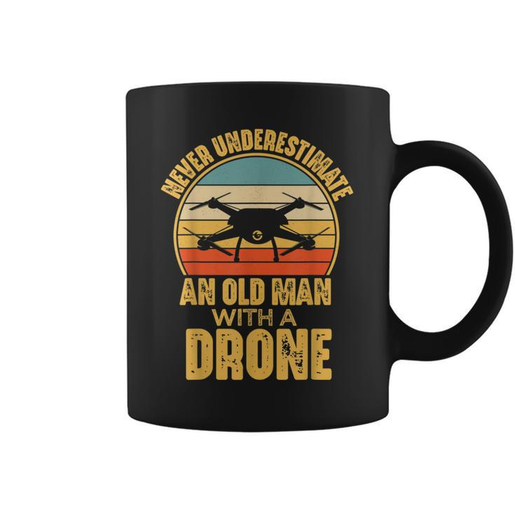 Never Underestimate An Old Man With A Drone Quadcopter Coffee Mug