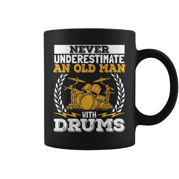 Never Underestimate An Old Man With Drums Drummer Coffee Mug