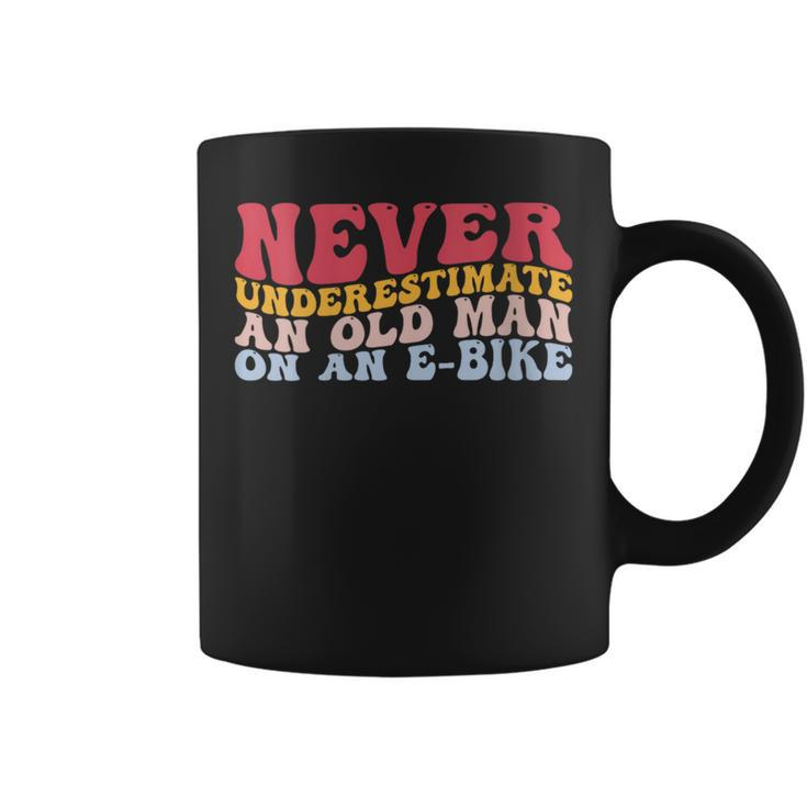 Never Underestimate An Old Man On An E-Bike Electric Bicycle Coffee Mug