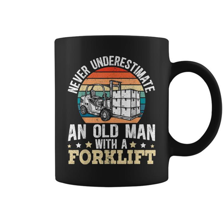 Never Underestimate An Old Man With A Forklift Operator Coffee Mug