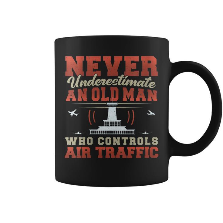 Never Underestimate An Old Man Air Traffic Controller Coffee Mug