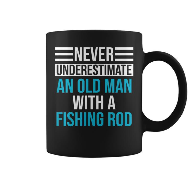 Never Underestimate An Old Man Fishing Coffee Mug