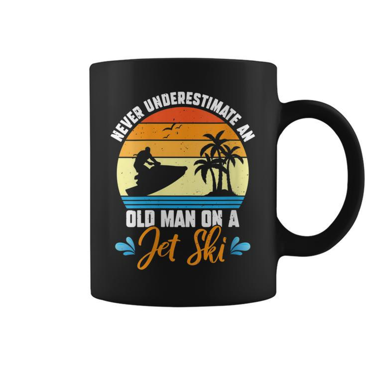 Never Underestimate An Old Man On A Jet Ski Lover Jet Crew Coffee Mug