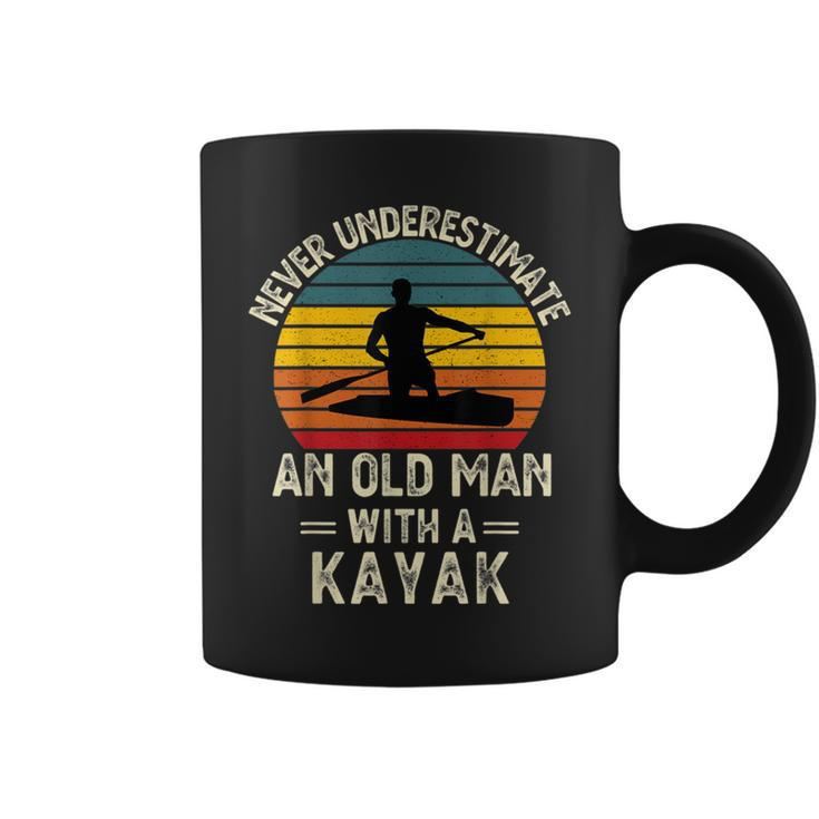 Never Underestimate An Old Man With A Kayak Present Dad Coffee Mug
