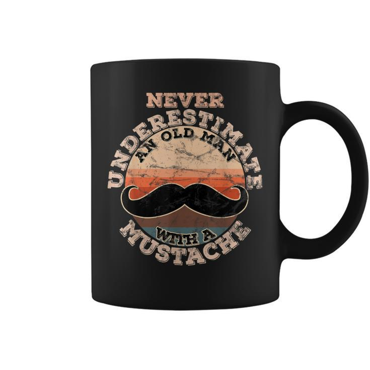 Never Underestimate An Old Man With A Mustache Coffee Mug
