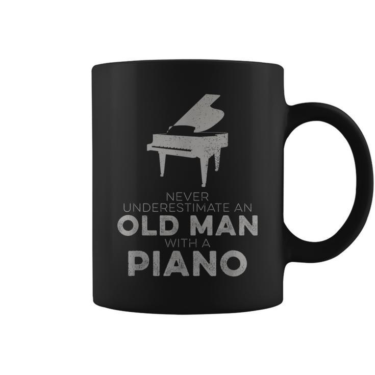 Never Underestimate An Old Man With A Piano Player Novelty Coffee Mug