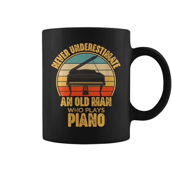 Never Underestimate An Old Man Who Plays Piano Pianist Coffee Mug