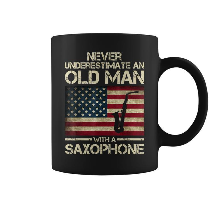 Never Underestimate An Old Man With A Saxophone Grandpa Coffee Mug