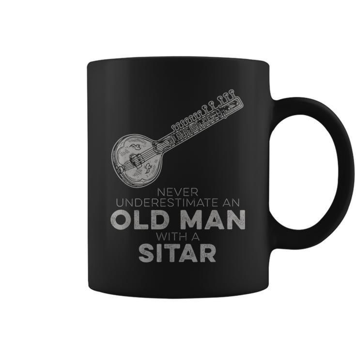 Never Underestimate An Old Man With A Sitar Vintage Novelty Coffee Mug