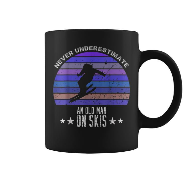 Never Underestimate An Old Man On Skis Skier Coffee Mug