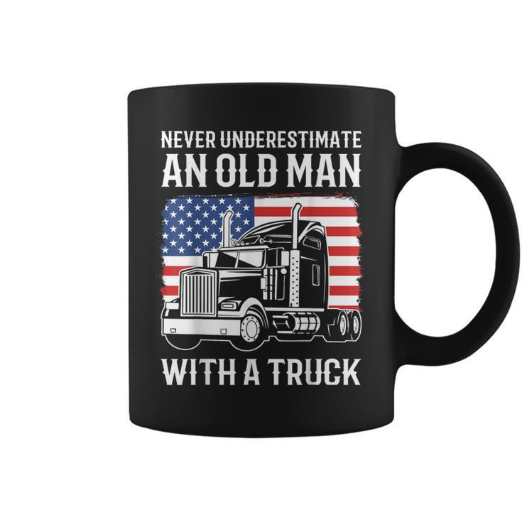 Never Underestimate An Old Man With A Truck Driver Coffee Mug