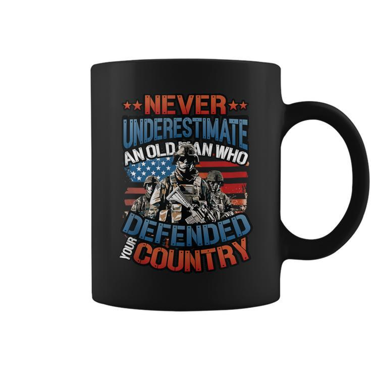 Never Underestimate An Old Man Veterans Day Army Veteran Coffee Mug