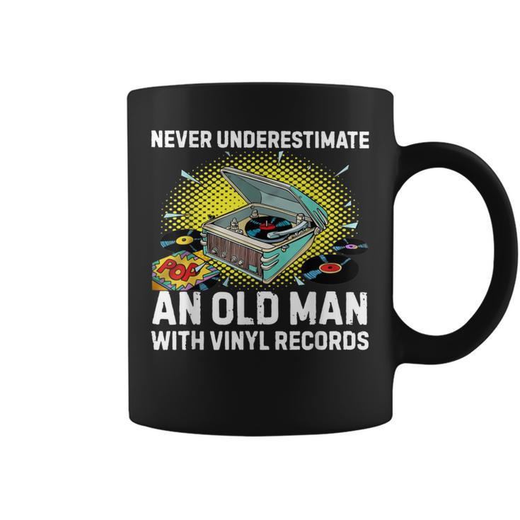 Never Underestimate An Old Man With Vinyl Records Coffee Mug