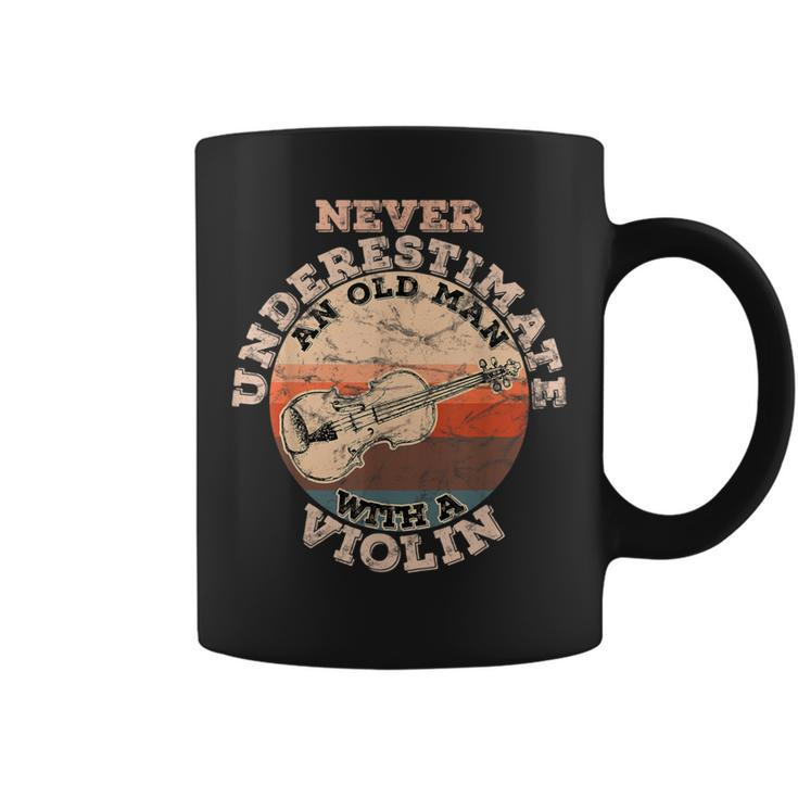 Never Underestimate An Old Man With A Violin Coffee Mug