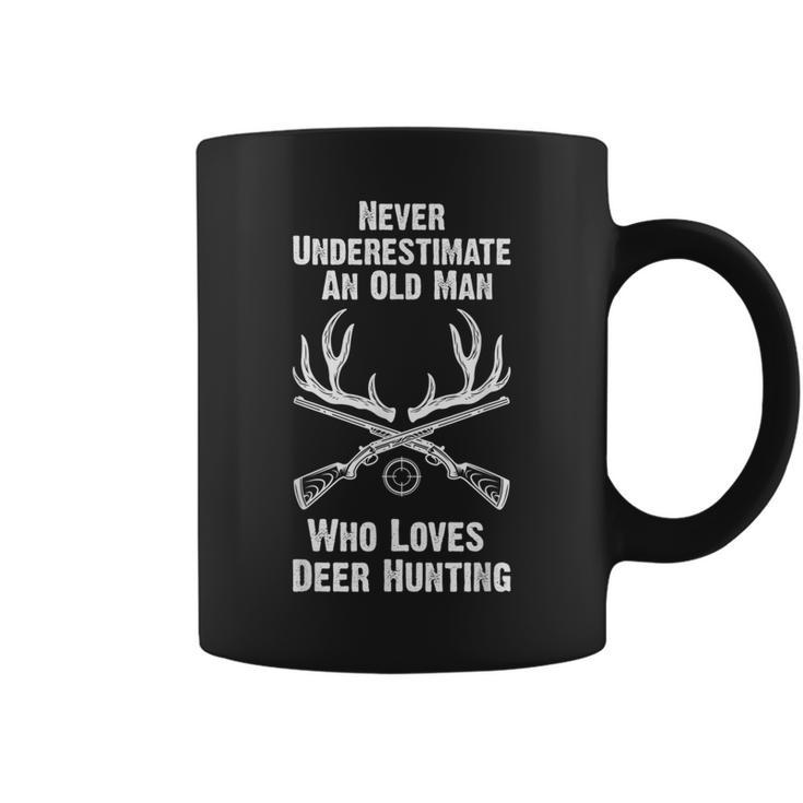 Never Underestimate An Old Man Whitetail Deer Hunting Animal Coffee Mug