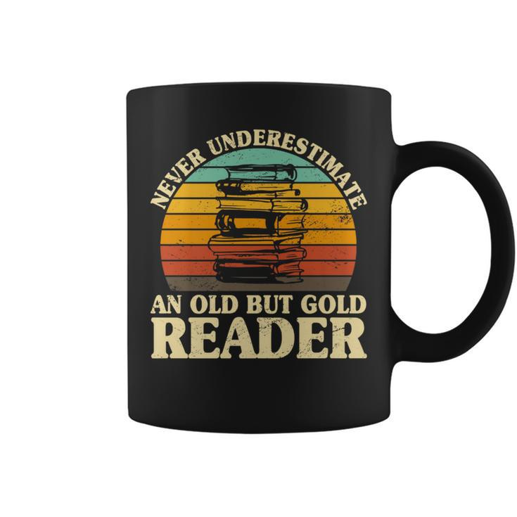 Never Underestimate An Old Reader Bookworm Library Librarian Coffee Mug