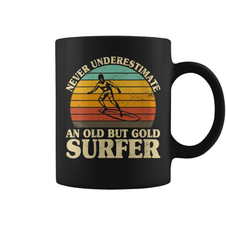 Never Underestimate An Old Surfer Surfing Surf Surfboard Coffee Mug