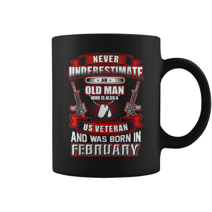 Never Underestimate An Old Us Veteran Born In February Coffee Mug