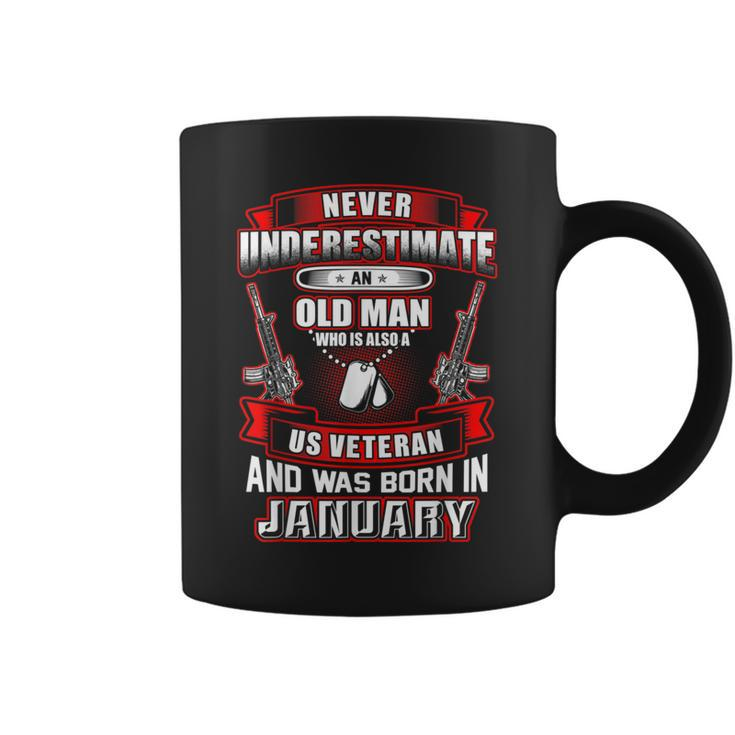 Never Underestimate An Old Us Veteran Born In January Coffee Mug