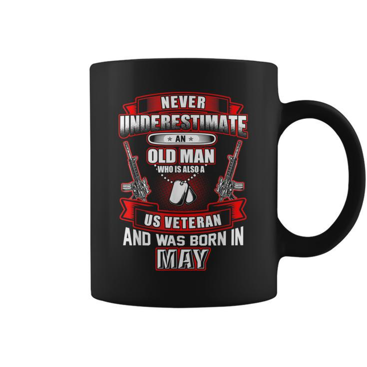 Never Underestimate An Old Us Veteran Born In May Xmas Coffee Mug