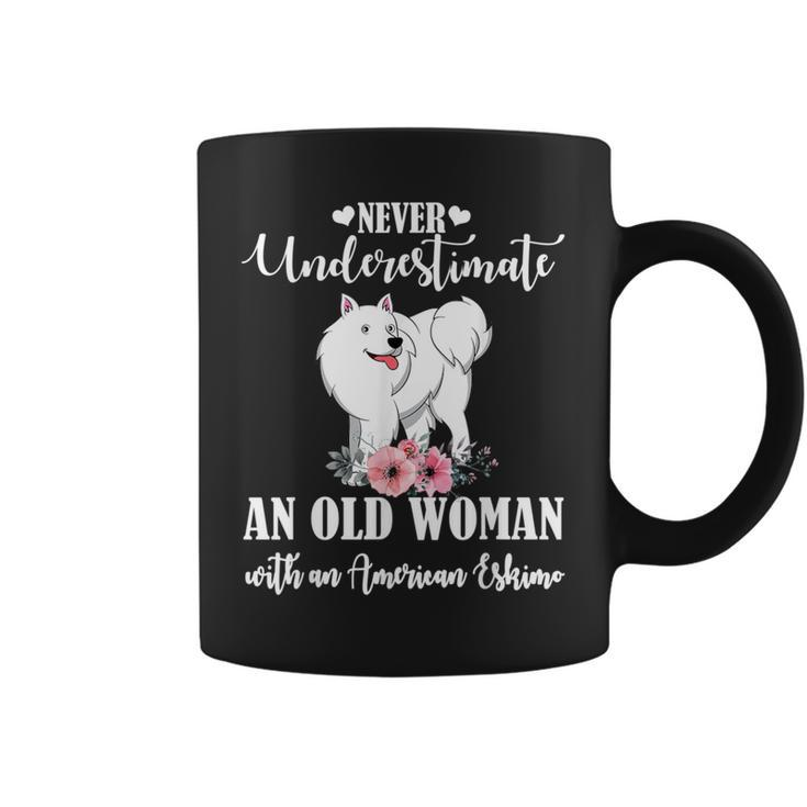Never Underestimate An Old Woman With American Eskimo Coffee Mug