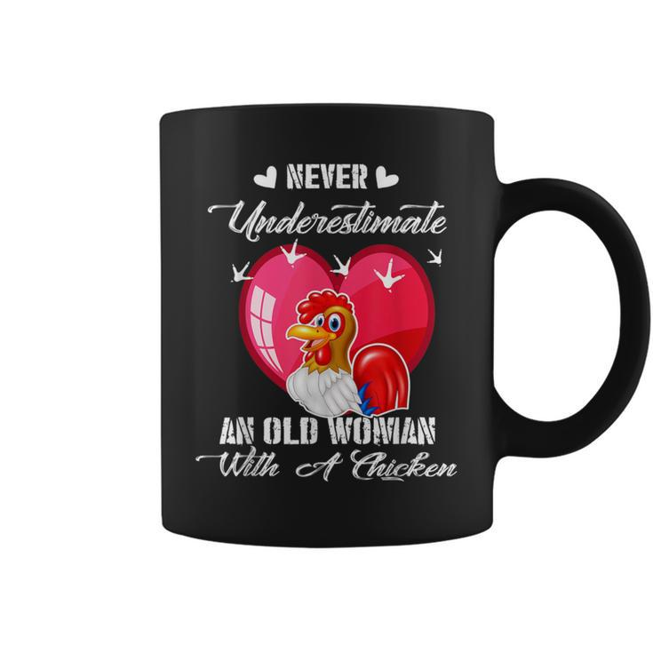 Never Underestimate An Old Woman With A Chicken Costume Coffee Mug