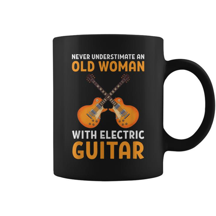 Never Underestimate An Old Woman With An Electric Guitar Coffee Mug