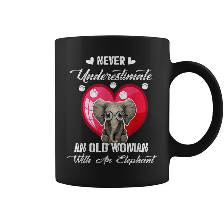 Never Underestimate An Old Woman With An Elephant Costume Coffee Mug