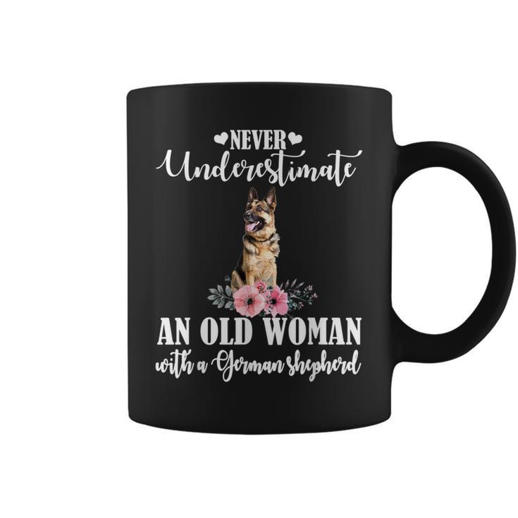 Never Underestimate An Old Woman With German Sheperd Coffee Mug