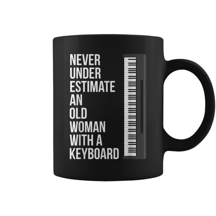 Never Underestimate An Old Woman With A Keyboard Mom Coffee Mug