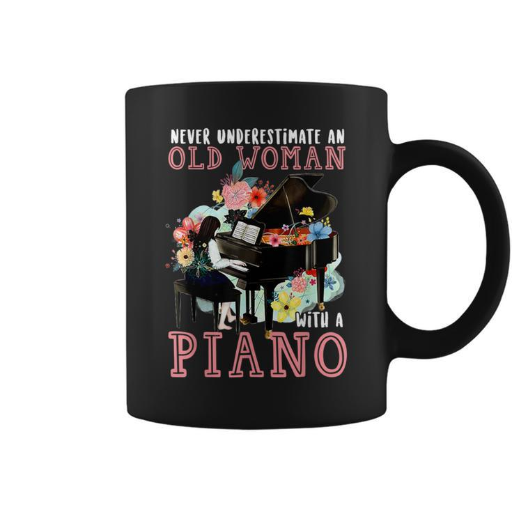 Never Underestimate An Old Woman With A Piano Coffee Mug