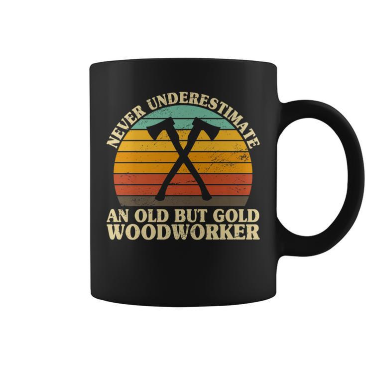 Never Underestimate An Old Woodworker Woodwork Carpentry Coffee Mug