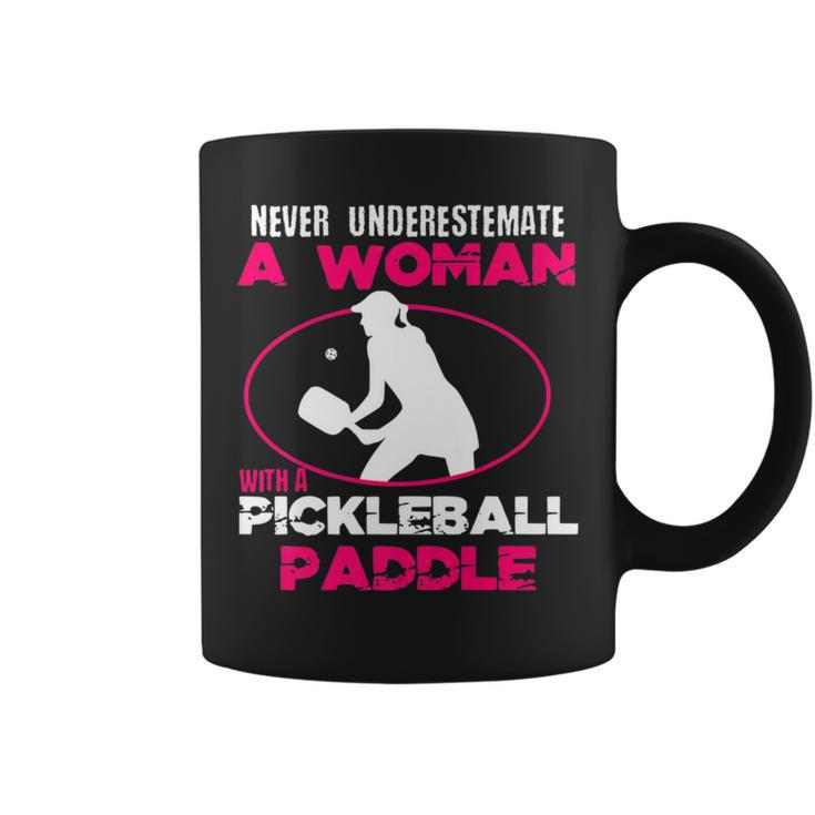 Never Underestimate Pickleball Pickleball Coffee Mug