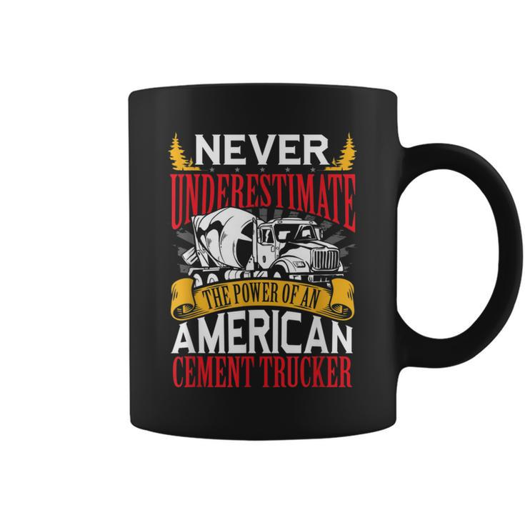 Never Underestimate The Power Of An American Trucker Coffee Mug
