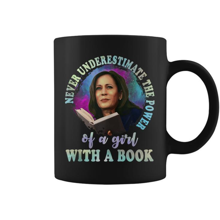 Never Underestimate The Power Of A Girl With A Book Womens Coffee Mug