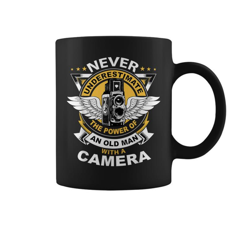 Never Underestimate The Power Of An Old Man With A Camera Coffee Mug
