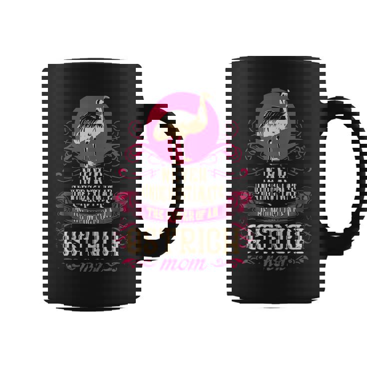 Never Underestimate Power Of Ostrich Mom Coffee Mug