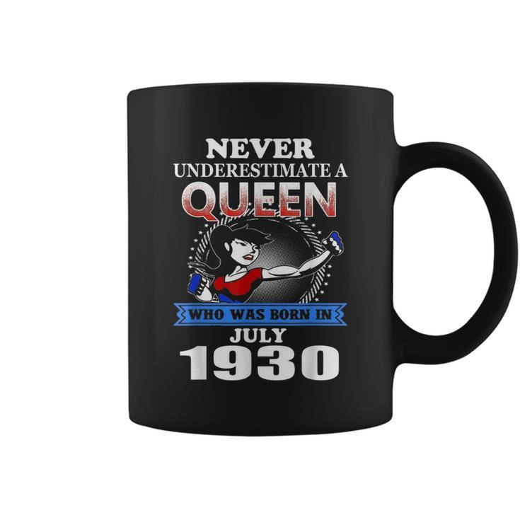 Never Underestimate A Queen Born In July 1930 Coffee Mug