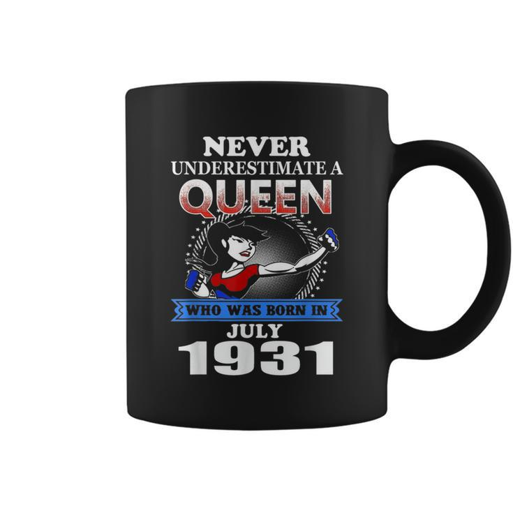 Never Underestimate A Queen Born In July 1931 Coffee Mug