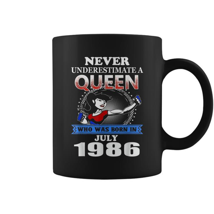 Never Underestimate A Queen Born In July 1986 Coffee Mug