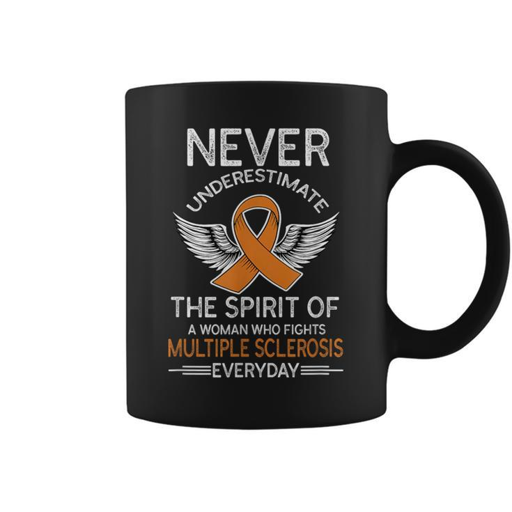 Never Underestimate Retro A Woman Fights Multiple Sclerosis Coffee Mug