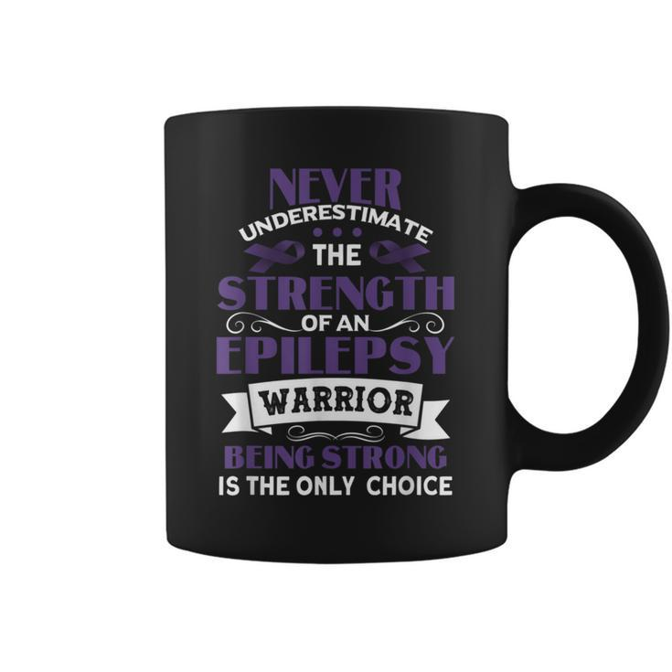 Never Underestimate The Strength Of Epilepsy Warrior Purple Coffee Mug